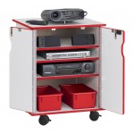 Rainbow Accents Presentation Cart - Red