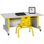 Rainbow Accents Apollo Single Computer Desk - Yellow