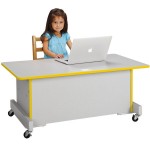 Rainbow Accents Apollo Single Computer Desk - Yellow