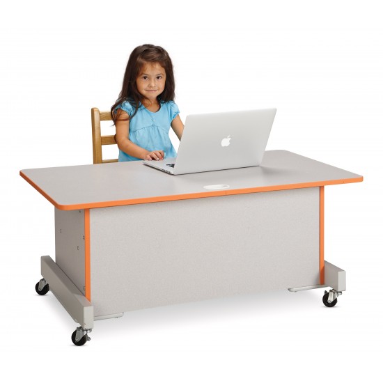 Rainbow Accents Apollo Single Computer Desk - Yellow