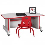 Rainbow Accents Apollo Single Computer Desk - Red