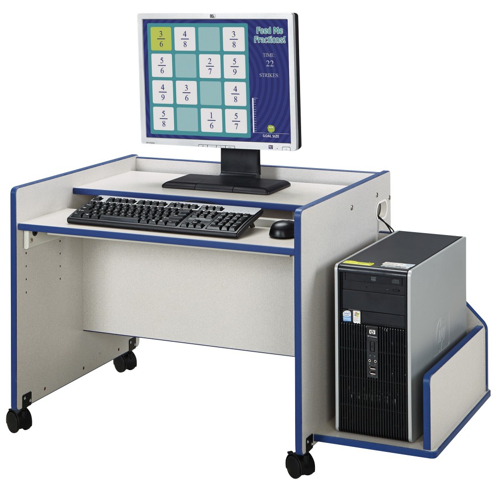 Rainbow Accents Enterprise Single Computer Desk - Blue Rainbow Accents Enterprise Single Computer Desk - Blue