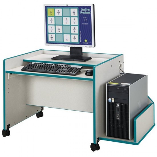 Rainbow Accents Enterprise Single Computer Desk - Teal