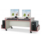 Rainbow Accents Enterprise Single Computer Desk - Red