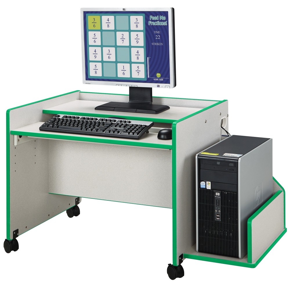 Rainbow Accents Enterprise Single Computer Desk - Green Rainbow Accents Enterprise Single Computer Desk - Green