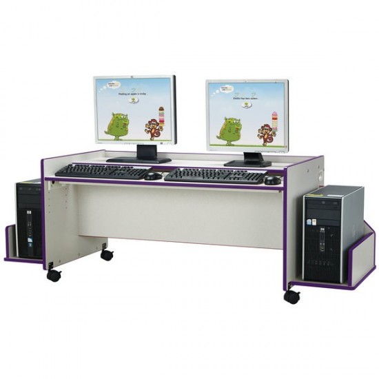 Rainbow Accents Enterprise Double Computer Desk - Purple