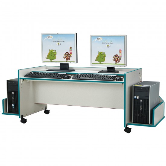 Rainbow Accents Enterprise Double Computer Desk - Teal