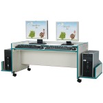 Rainbow Accents Enterprise Double Computer Desk - Teal