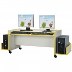 Rainbow Accents Enterprise Double Computer Desk - Yellow