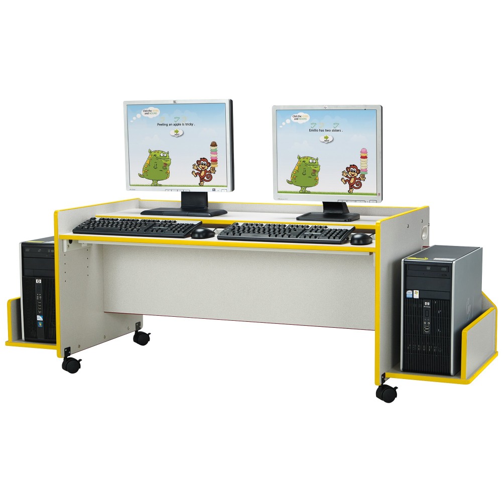 Rainbow Accents Enterprise Double Computer Desk - Yellow