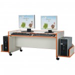 Rainbow Accents Enterprise Double Computer Desk - Orange