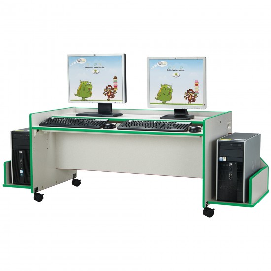 Rainbow Accents Enterprise Double Computer Desk - Green