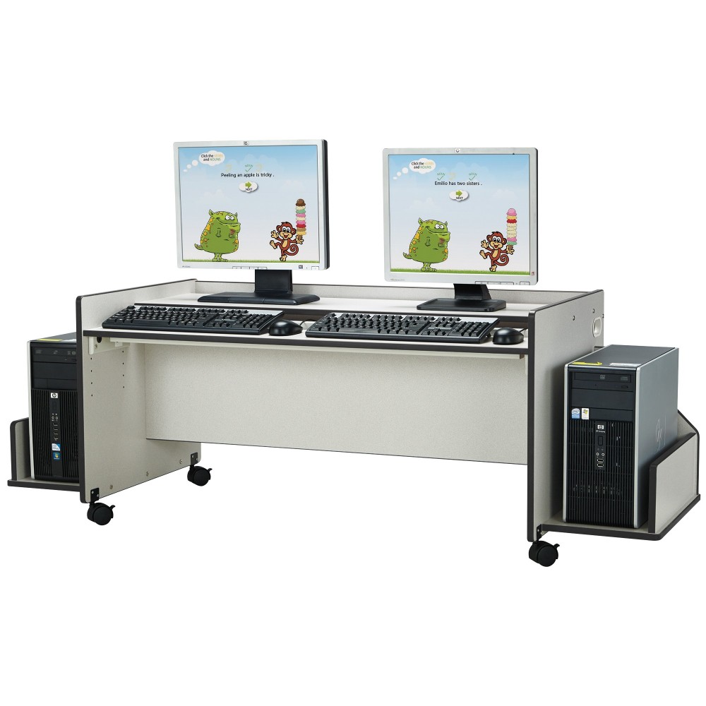 Rainbow Accents Enterprise Double Computer Desk - Black Rainbow Accents Enterprise Double Computer Desk - Black