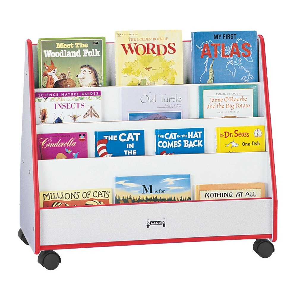 Rainbow Accents Double Sided Pick-a-Book Stand - Mobile - Red Rainbow Accents Double Sided Pick-a-Book Stand - Mobile - Red
