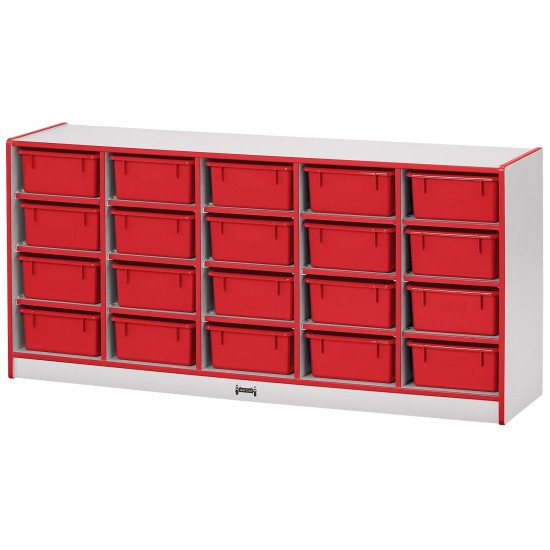 Rainbow Accents 20 Tub Mobile Storage - without Tubs - Red