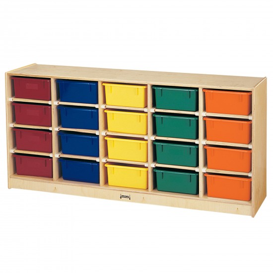 Jonti-Craft 20 Tub Mobile Storage - with Colored Tubs