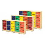 Jonti-Craft 20 Tub Mobile Storage - with Colored Tubs