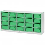 Rainbow Accents 20 Tub Mobile Storage - with Tubs - Green