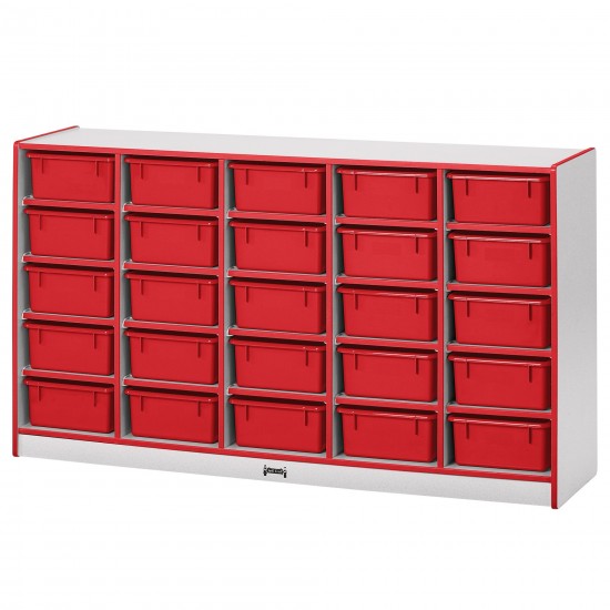 Rainbow Accents 25 Tub Mobile Storage - without Tubs - Red