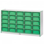 Rainbow Accents 25 Tub Mobile Storage - without Tubs - Green