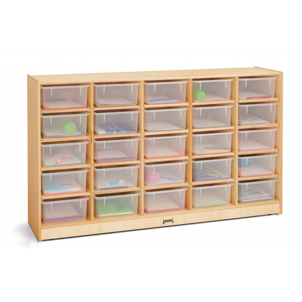 Jonti-Craft 25 Tub Mobile Storage - with Clear Tubs