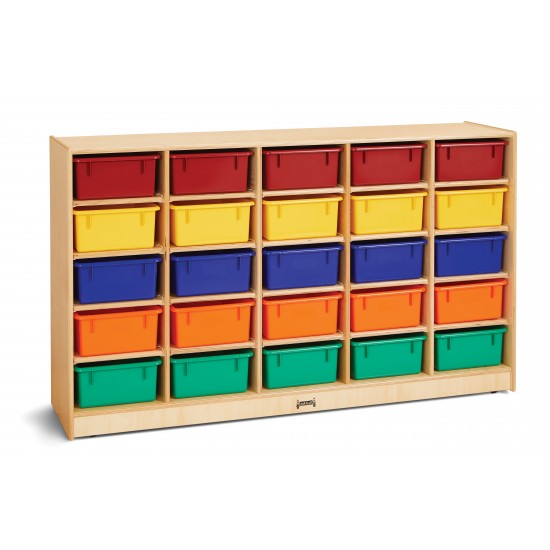Jonti-Craft 25 Tub Mobile Storage - with Colored Tubs