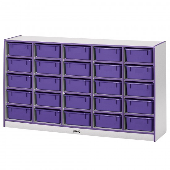 Rainbow Accents 25 Tub Mobile Storage - with Tubs - Purple