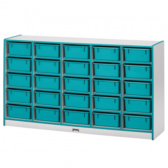 Rainbow Accents 25 Tub Mobile Storage - with Tubs - Teal