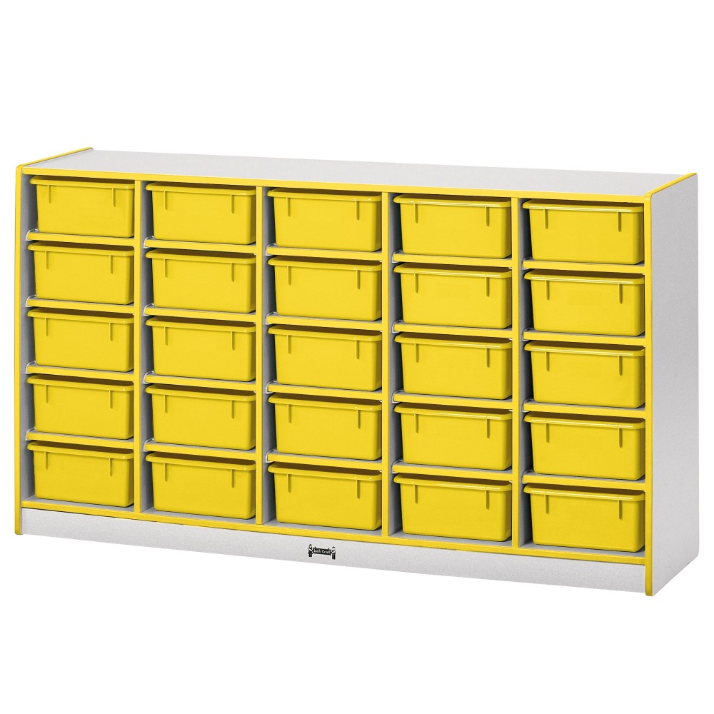 Rainbow Accents 25 Tub Mobile Storage - with Tubs - Yellow