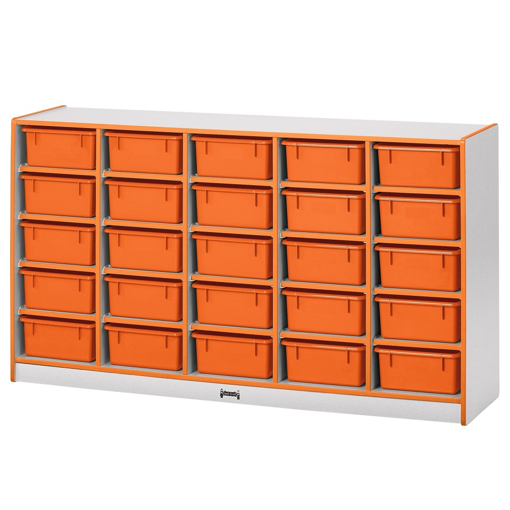 Rainbow Accents 25 Tub Mobile Storage - with Tubs - Orange