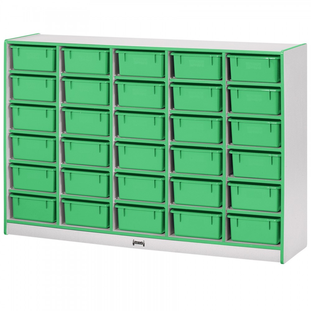 Rainbow Accents 30 Tub Mobile Storage - without Tubs - Green