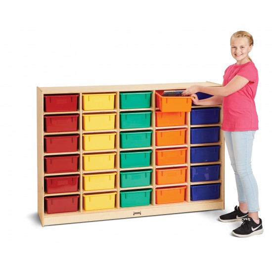 Jonti-Craft 30 Tub Mobile Storage - with Colored Tubs