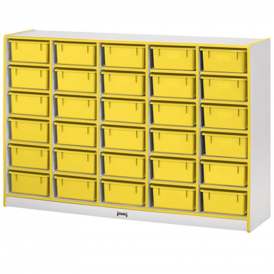 Rainbow Accents 30 Tub Mobile Storage - with Tubs - Yellow