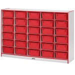 Rainbow Accents 30 Tub Mobile Storage - with Tubs - Red