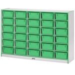 Rainbow Accents 30 Tub Mobile Storage - with Tubs - Green