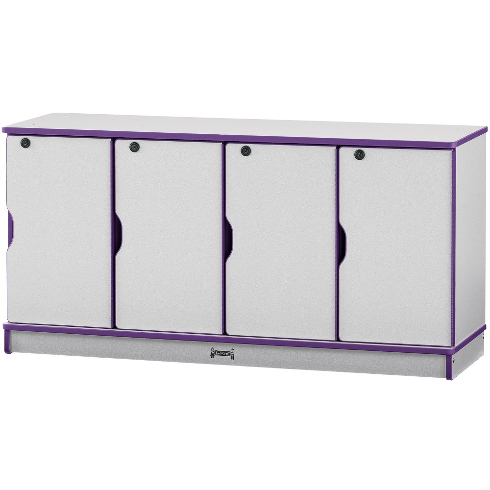 Rainbow Accents Stacking Lockable Lockers - Single Stack - Purple