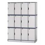 Rainbow Accents Stacking Lockable Lockers - Single Stack - Purple