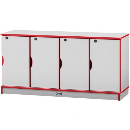 Rainbow Accents Stacking Lockable Lockers - Single Stack - Red