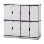 Rainbow Accents Stacking Lockable Lockers - Single Stack - Navy