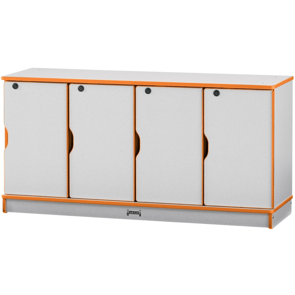 Rainbow Accents Stacking Lockable Lockers - Single Stack - Orange