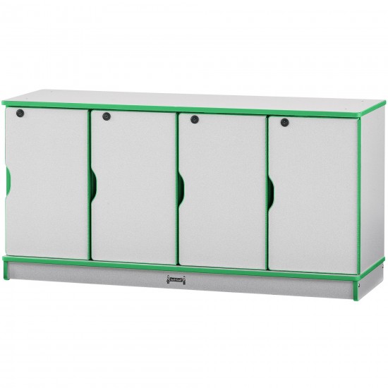 Rainbow Accents Stacking Lockable Lockers - Single Stack - Green