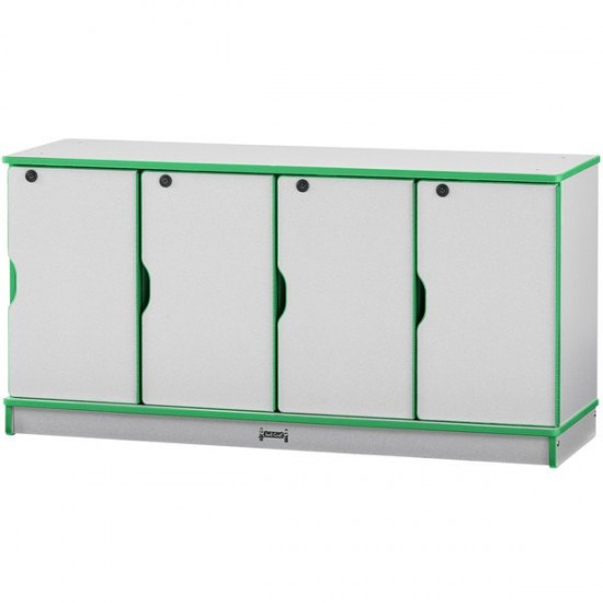 Rainbow Accents Stacking Lockable Lockers - Single Stack - Green