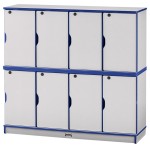 Rainbow Accents Stacking Lockable Lockers - Double Stack - Blue