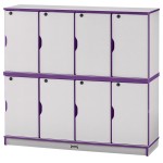 Rainbow Accents Stacking Lockable Lockers - Double Stack - Purple