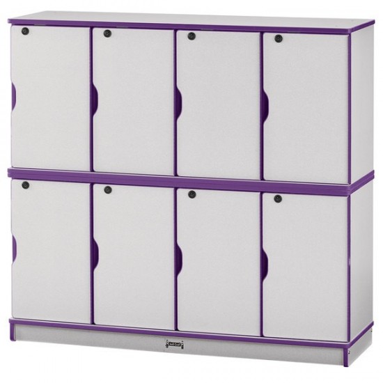 Rainbow Accents Stacking Lockable Lockers - Double Stack - Purple