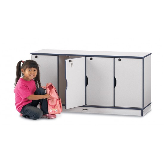 Rainbow Accents Stacking Lockable Lockers - Double Stack - Teal