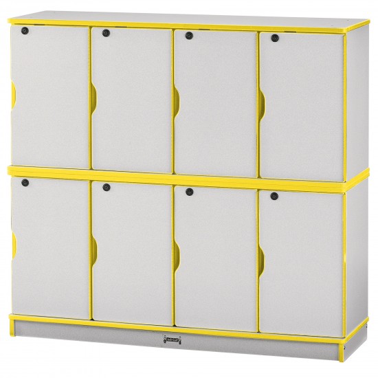 Rainbow Accents Stacking Lockable Lockers - Double Stack - Yellow