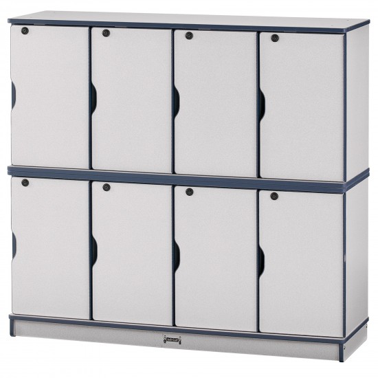 Rainbow Accents Stacking Lockable Lockers - Double Stack - Navy