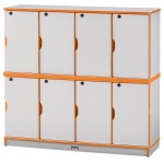 Rainbow Accents Stacking Lockable Lockers - Double Stack - Orange