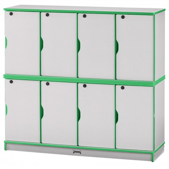 Rainbow Accents Stacking Lockable Lockers - Double Stack - Green